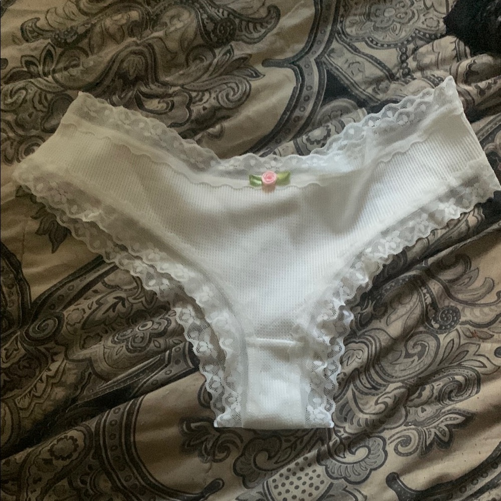 White Lace Trimmed Women's Panties